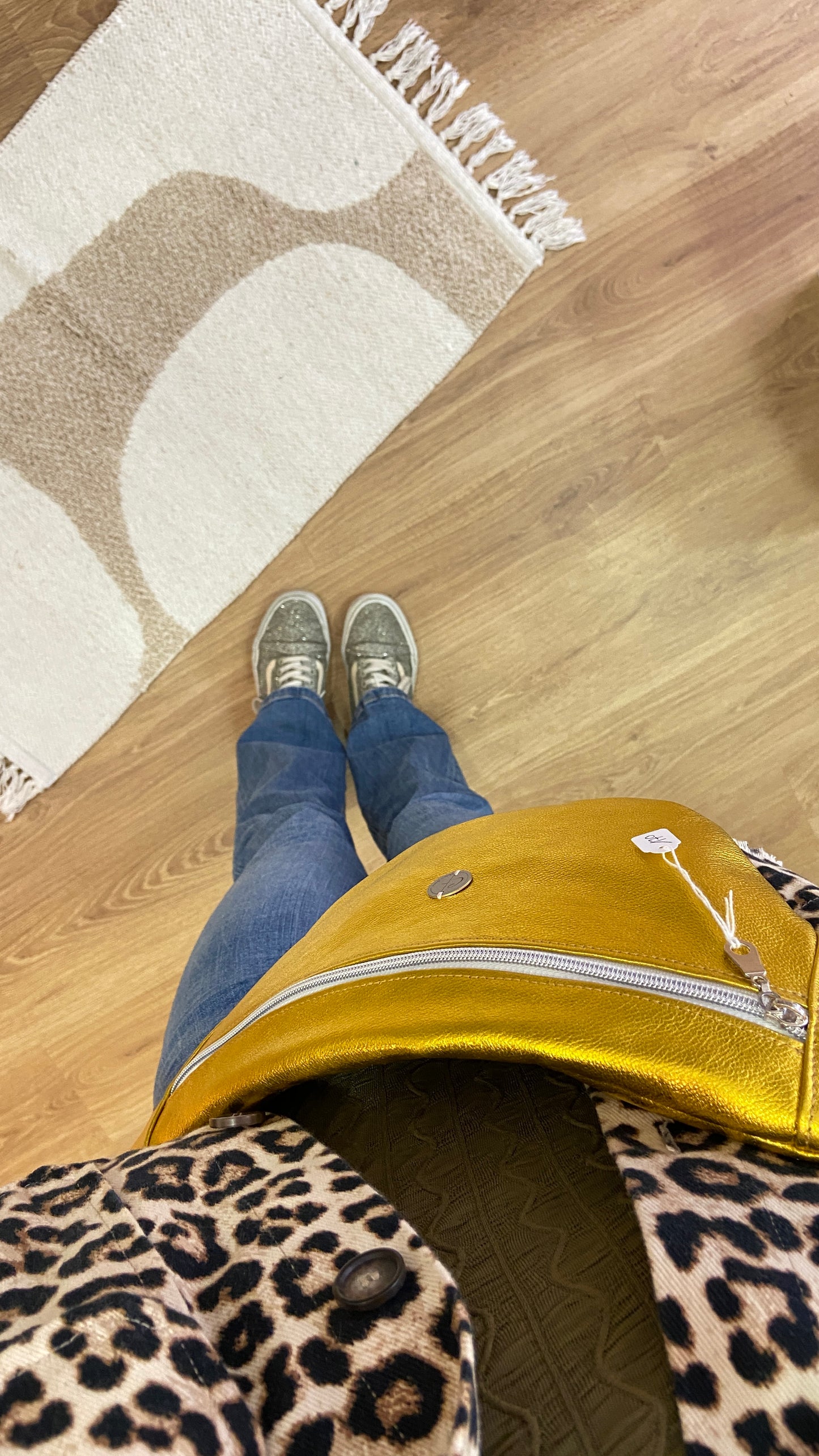 Banane en cuir doré metallisé