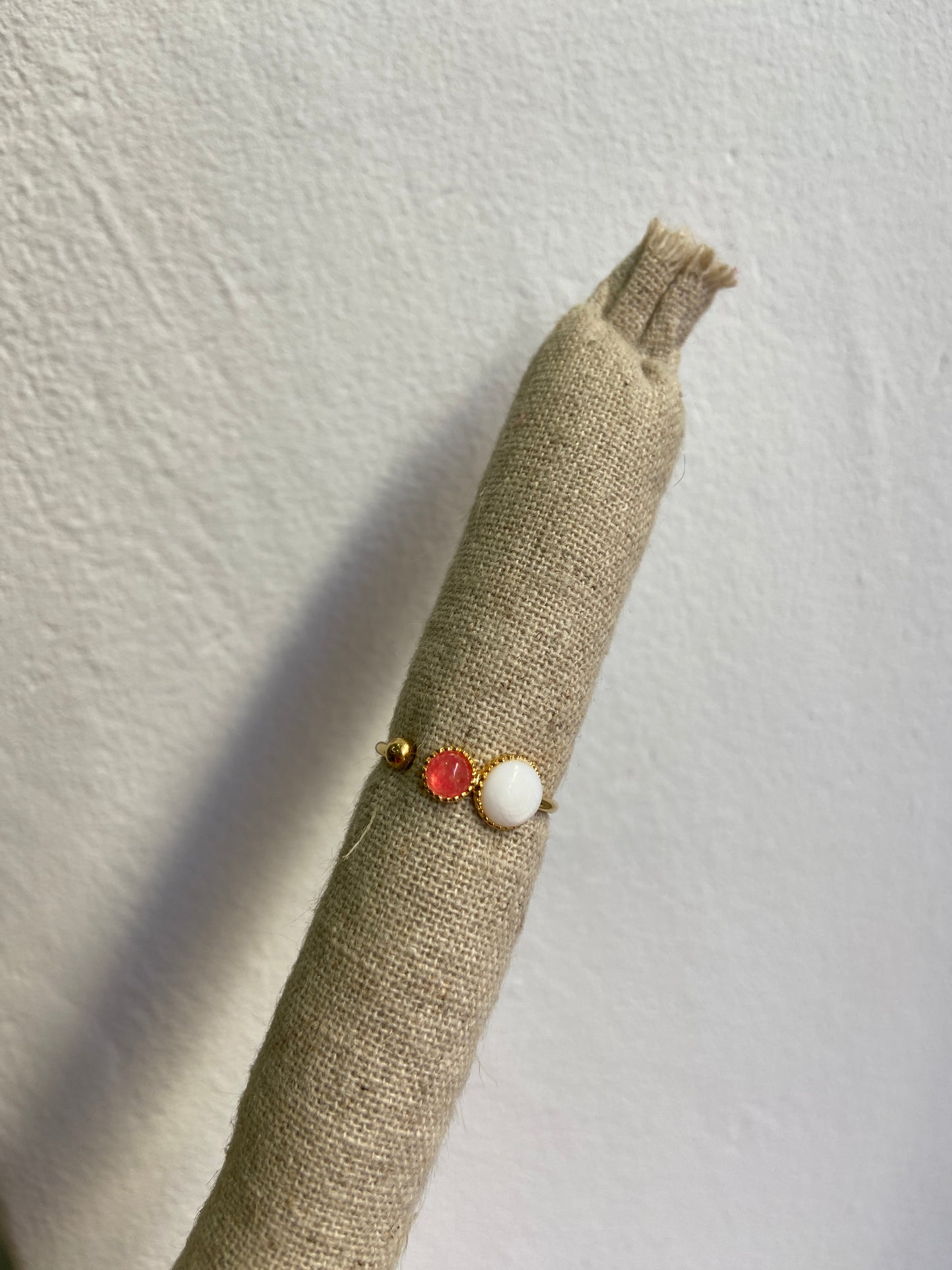 Bague Nacre Agathe teinté rose