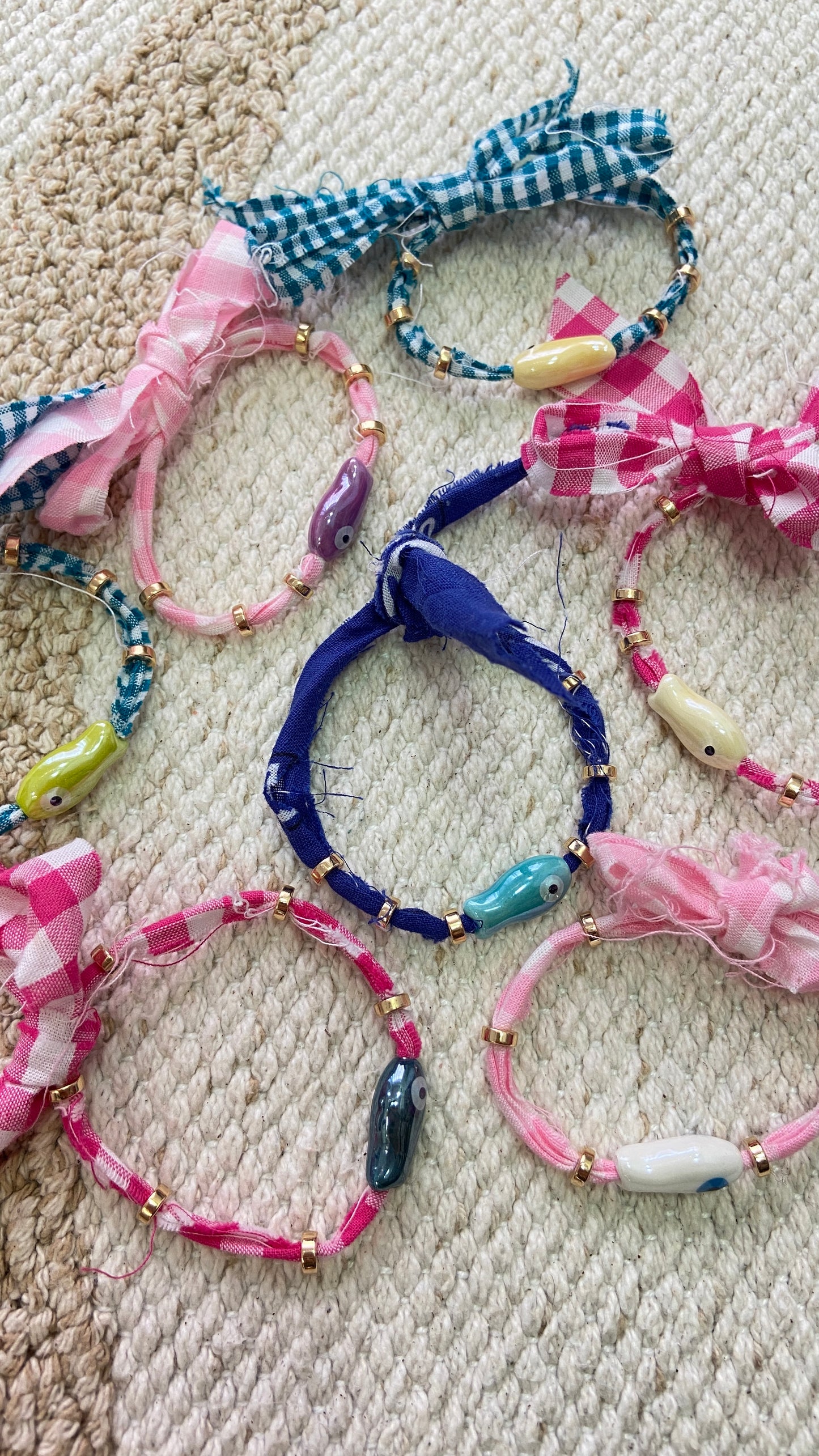 Bracelet Poisson et tissu coton