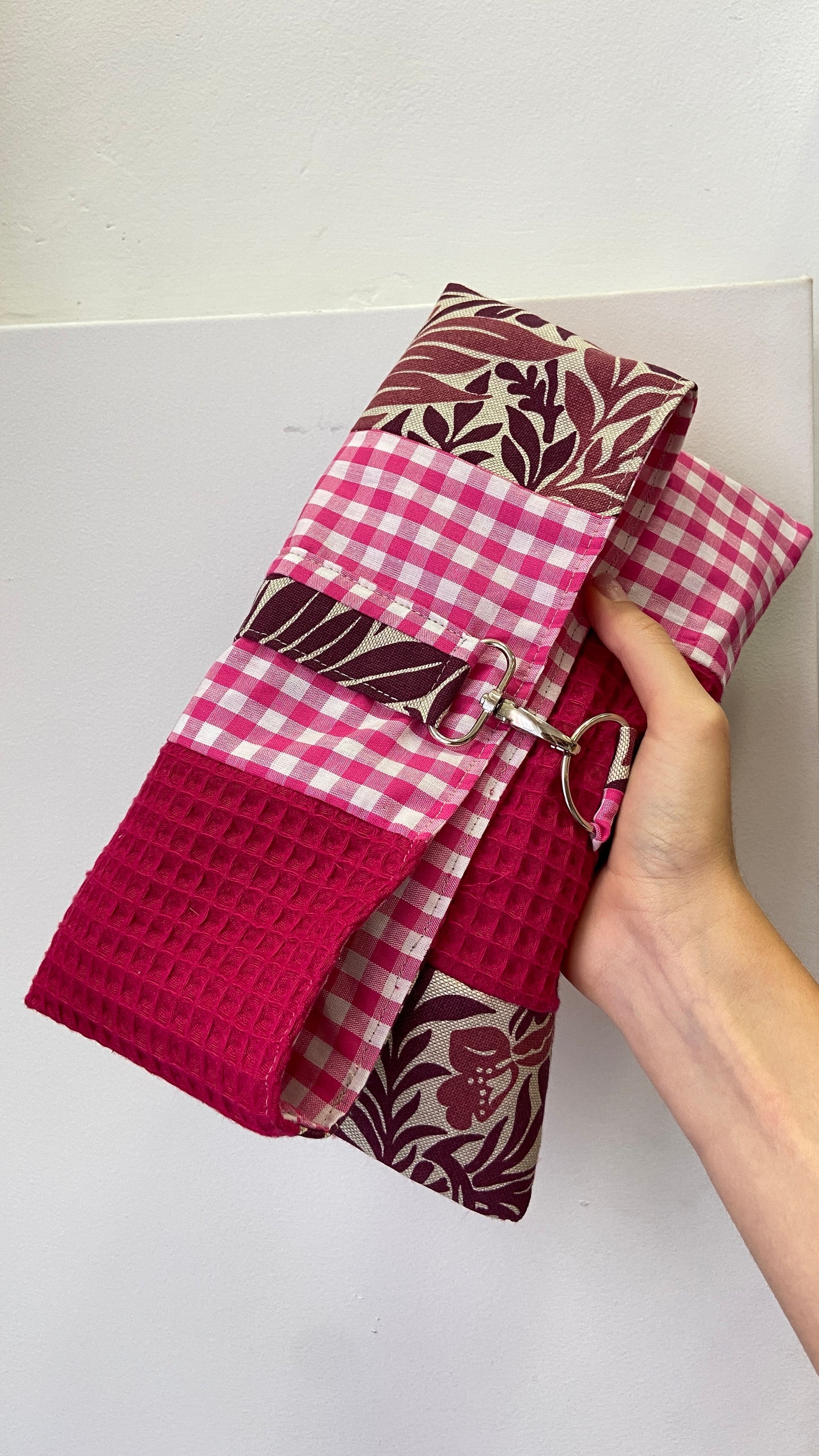 Pochette en tissu patchwork - Lili rose 2