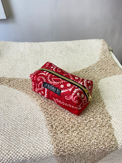 Mini Adèle - Trousse en Tissu Bandana Rouge